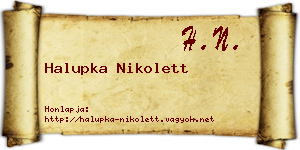 Halupka Nikolett névjegykártya