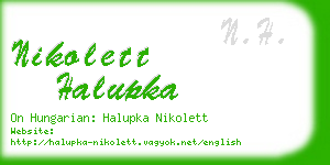 nikolett halupka business card